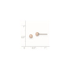 Sterling Silver Rhodium-plated 3-4mm Pink Round Freshwater Cultured Pearl Post Earrings