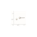 Sterling Silver Rhodium-plated 3-4mm White Round Freshwater Cultured Pearl Post Earrings