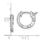 Sterling Shimmer Sterling Silver Rhodium-plated 18 Stone CZ Hinged Hoop Earrings