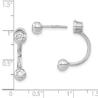 Sterling Silver Rhodium-plated CZ Front & Back Post Dangle Earrings