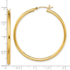 Sterling Silver Gold-Tone Polished 2x45mm Hoop Earrings