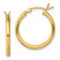 Sterling Silver Gold-Tone Polished 2x20mm Hoop Earrings