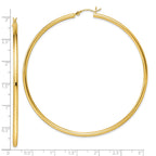 Sterling Silver Gold-Tone Polished 2.5x70mm Hoop Earrings