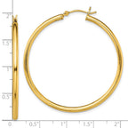 Sterling Silver Gold-Tone Polished 2.5x45mm Hoop Earrings