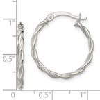 Sterling Silver Polished Braided 22mm Hoop Earrings