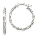 Sterling Silver Polished Braided 22mm Hoop Earrings