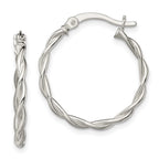 Sterling Silver Polished Braided 22mm Hoop Earrings