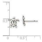Sterling Silver Antiqued Turtle Post Earrings