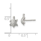 Sterling Silver Polished and Textured Turtle Post Earrings