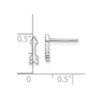 Sterling Silver Rhodium-plated Arrow Post Earrings