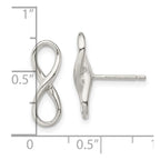 Sterling Silver Rhodium-plated Polished Infinity Knot Post Earrings