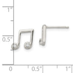 Sterling Silver Polished CZ Musical Notes Post Earrings