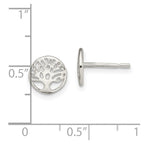 Sterling Silver Rhodium-plated Tree Post Earrings