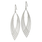 Sterling Silver Polished Fancy Dangle Shepherd Hook Earrings