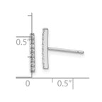 Sterling Silver Rhodium-plated Polished CZ Bar Post Earrings