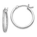 Sterling Silver Rhodium-plated Micro Pav‚ CZ In/Out Hoops