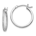 Sterling Silver Rhodium-plated Micro Pav‚ CZ In/Out Hoops