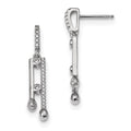 Pure Fire Sterling Silver Rhodium-plated CZ Post Dangle Earrings