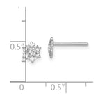 Sterling Silver Rhodium-plated CZ Snowflake Post Earrings