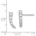 Sterling Shimmer Sterling Silver Rhodium-plated 12 Stone CZ Post Dangle Earrings