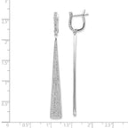 Sterling Shimmer Sterling Silver Rhodium-plated 228 Stone Pav‚ CZ Triangle Dangle Hinged Post Earrings