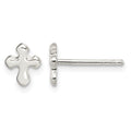 Sterling Silver Polished Cross Earrings