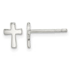 Sterling Silver Polished Latin Cross Post Earrings