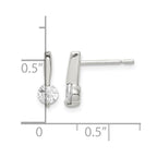Sterling Silver Polished CZ Drop Post Earrings