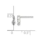 Sterling Silver Polished CZ Post Earrings