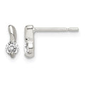 Sterling Silver Polished CZ Post Earrings