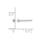 Sterling Silver Polished 2mm Ball Earrings