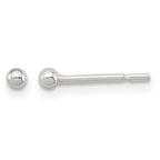 Sterling Silver Polished 2mm Ball Earrings