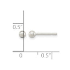 Sterling Silver Polished 3mm Ball Earrings
