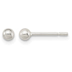 Sterling Silver Polished 3mm Ball Earrings