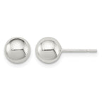 Sterling Silver Polished 7mm Ball Earrings