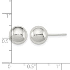 Sterling Silver Polished 9mm Ball Earrings