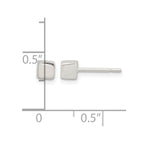 Sterling Silver Polished 4mm Square Cube Earrings