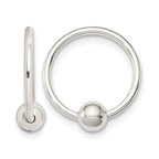 Sterling Silver Bead Endless Hoop Earrings