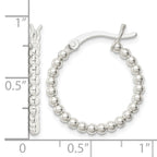 Sterling Silver Polished Beaded 2mm Hoop Earrings