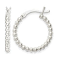Sterling Silver Polished Beaded 2mm Hoop Earrings