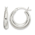 Sterling Silver Polished & Tapered Round Hoop Earrings