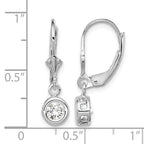 Sterling Silver Rhodium Plated 5mm Round CZ Leverback Earrings