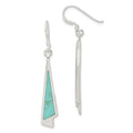 Sterling Silver Polished Fancy Triangle Turquoise Dangle Earrings