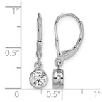 Sterling Silver Rhodium-plated Polished Round 5mm CZ Leverback Earrings