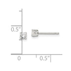 Sterling Silver 3mm Round Basket Set CZ Stud Earrings