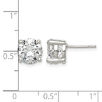 Sterling Silver Polished 8mm Round CZ Stud Earrings