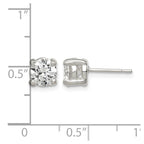 Sterling Silver Polished 6mm Round CZ Stud Earrings