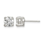 Sterling Silver Polished 6mm Round CZ Stud Earrings