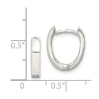 Sterling Silver Oval Hinged Hoop Earrings