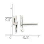 Sterling Silver Lightning Bolt Post Earrings